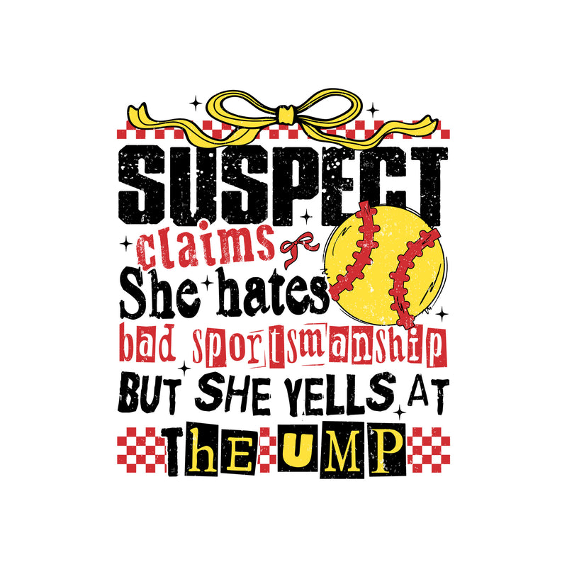 Softball Suspect - DTF Transfer