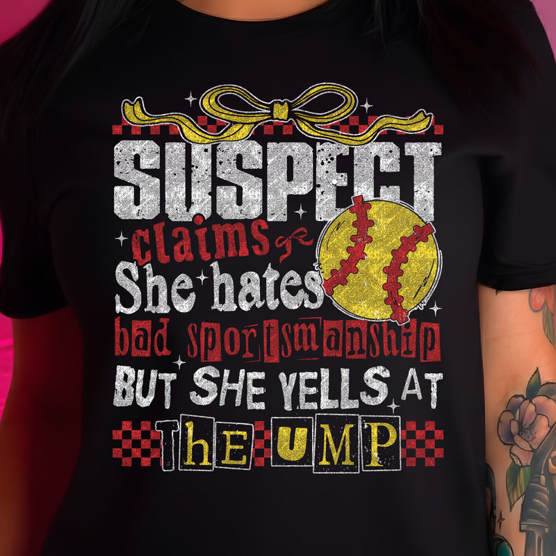 Softball Suspect - DTF Transfer