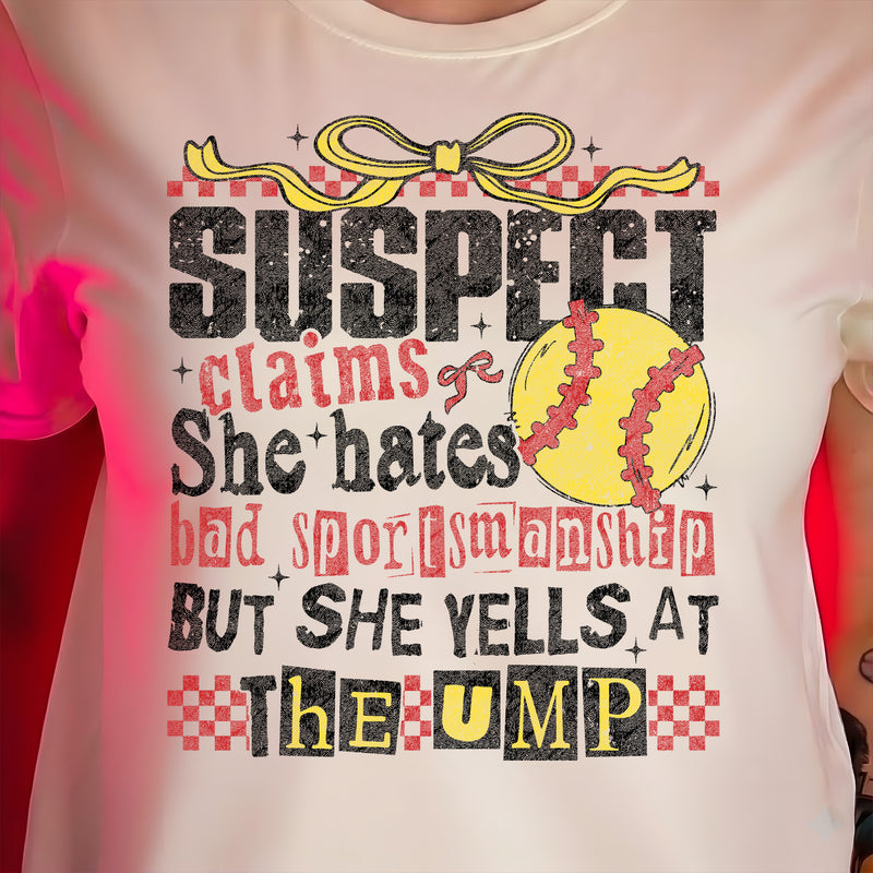 Softball Suspect - DTF Transfer