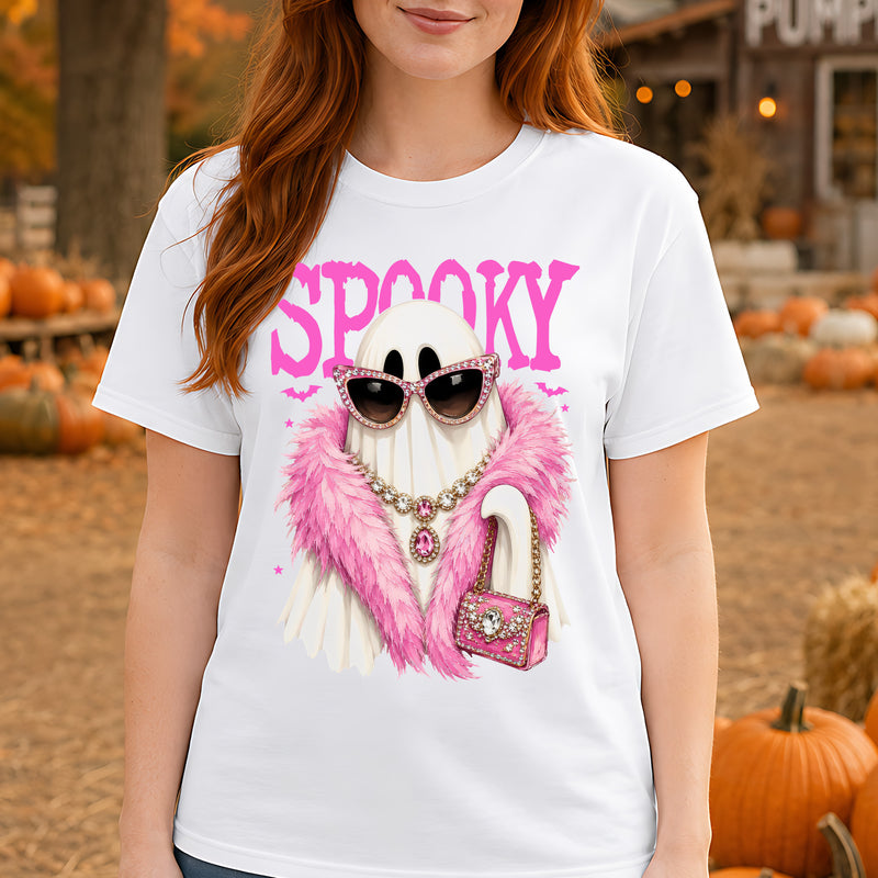 Spooky Pink Glam Boujee Ghost - DTF Transfer