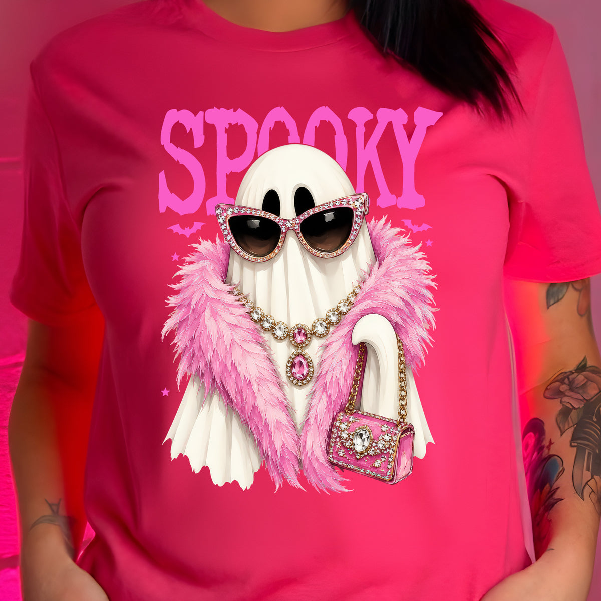 Spooky Pink Glam Boujee Ghost - DTF Transfer