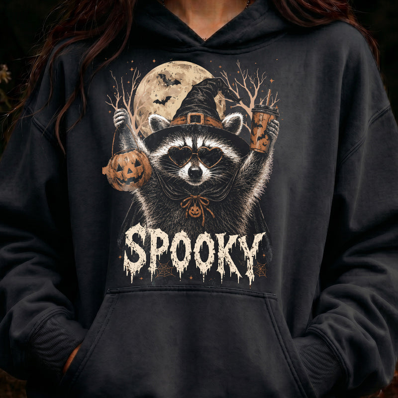 Spooky Witch Raccoon & Iced Coffee - DTF Transfer