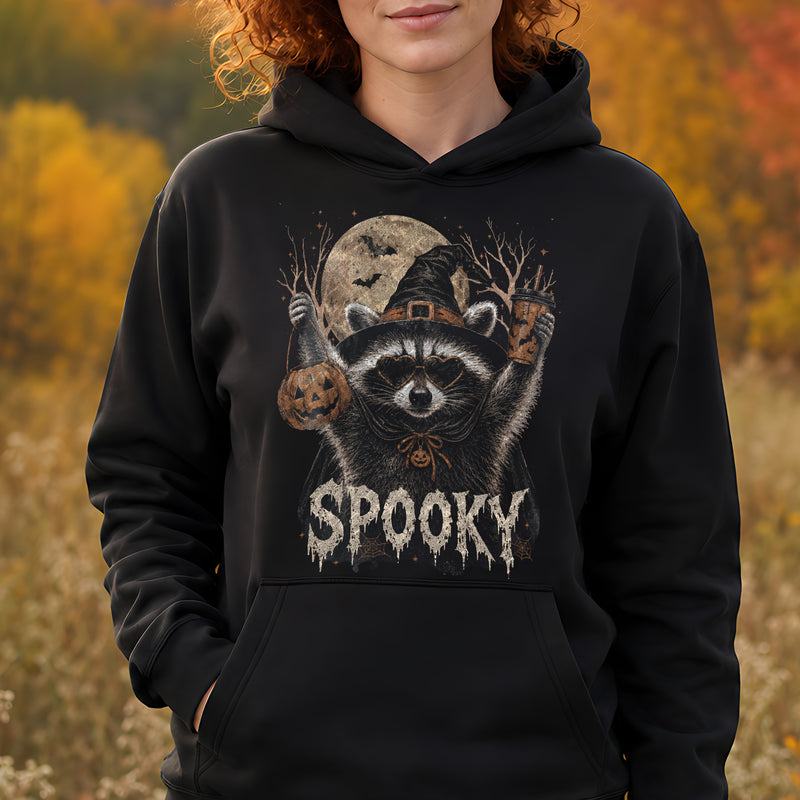 Spooky Witch Raccoon & Iced Coffee - DTF Transfer
