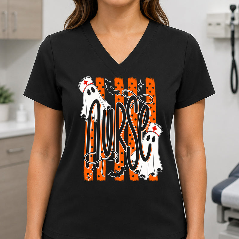 Striped Spooky Nurse Ghost - DTF Transfer