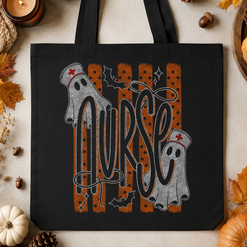 Striped Spooky Nurse Ghost - DTF Transfer