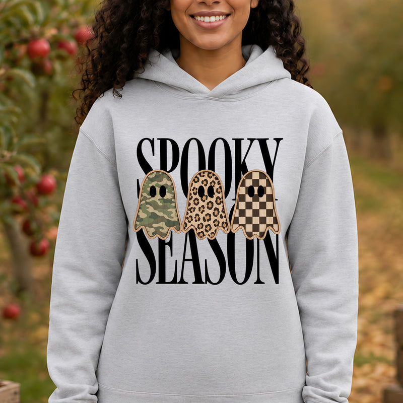 Spooky Season Ghosts: Camo, Leopard &amp; Checkerboard Trio - DTF Transfer