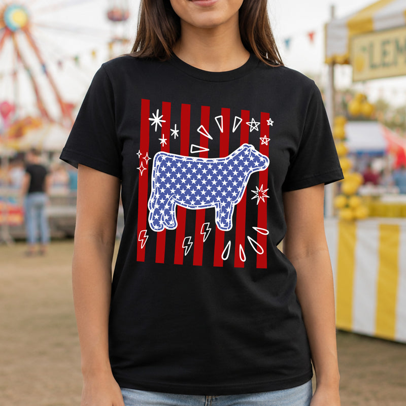 Stars & Stripes Cow - DTF Transfer