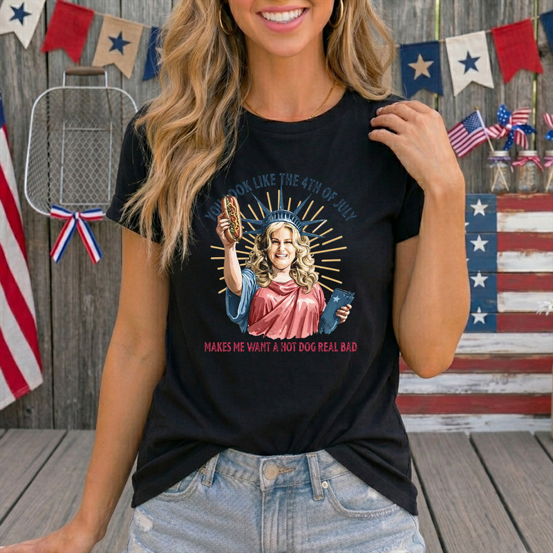 Statue Of Liberty 4th Of July Hot Dog - DTF Transfer