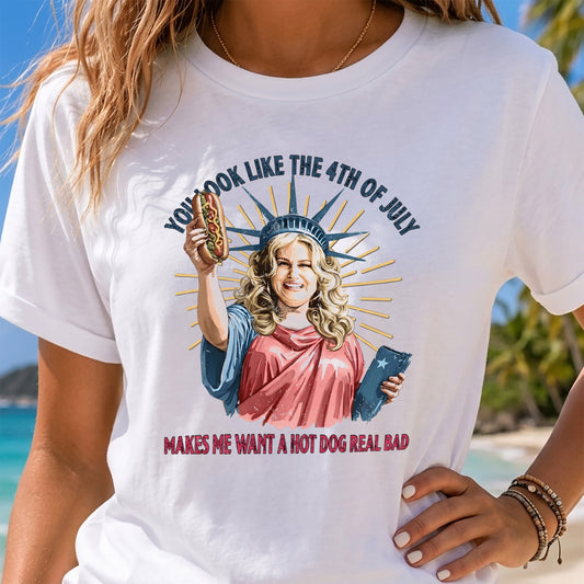 Statue Of Liberty 4th Of July Hot Dog - DTF Transfer