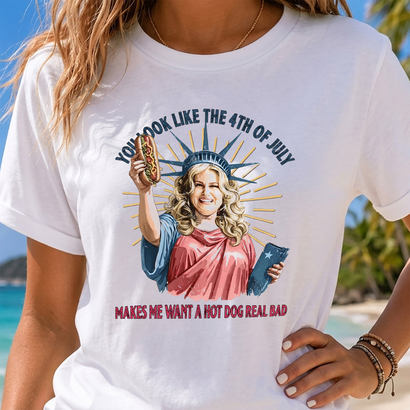 Statue Of Liberty 4th Of July Hot Dog - DTF Transfer