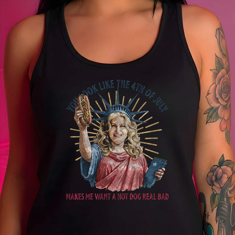 Statue Of Liberty 4th Of July Hot Dog - DTF Transfer