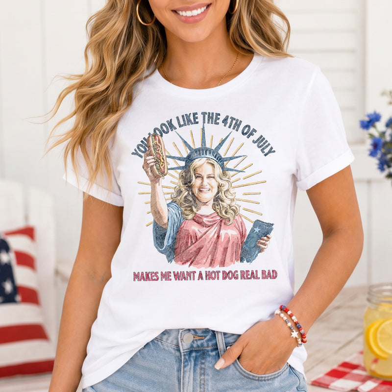 Statue Of Liberty 4th Of July Hot Dog - DTF Transfer