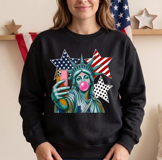 Miss Liberty's Glam Selfie- DTF Transfer