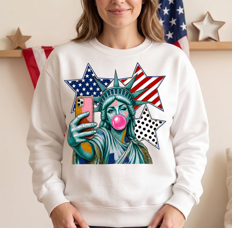 Miss Liberty's Glam Selfie- DTF Transfer