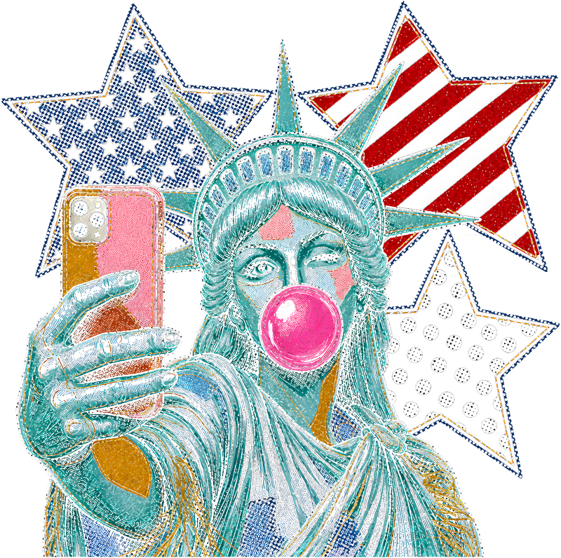 Miss Liberty's Glam Selfie- DTF Transfer