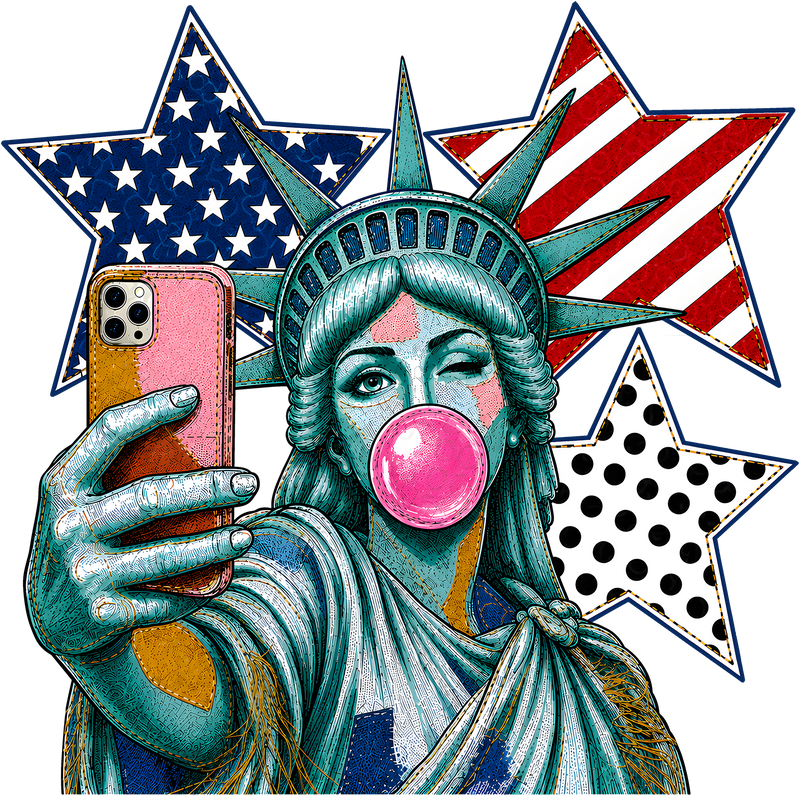 Miss Liberty's Glam Selfie- DTF Transfer
