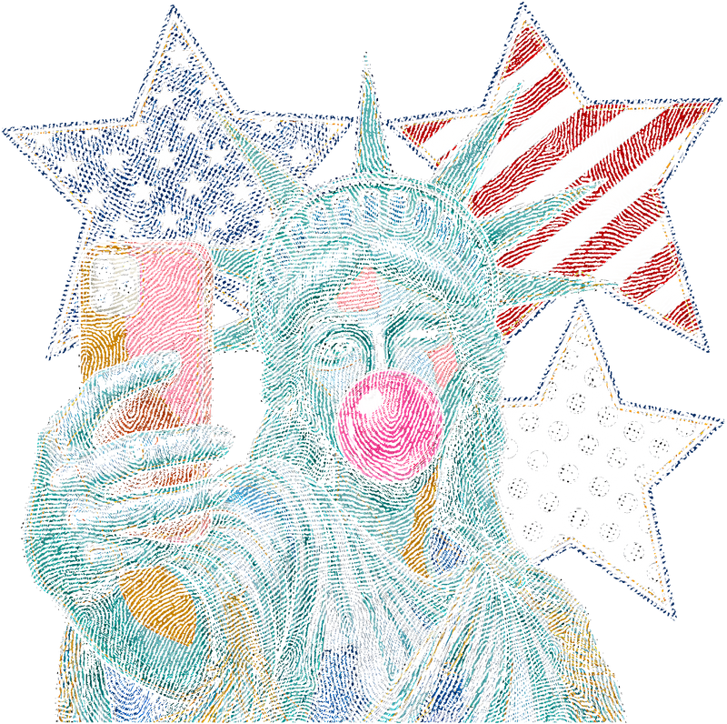 Miss Liberty's Glam Selfie- DTF Transfer