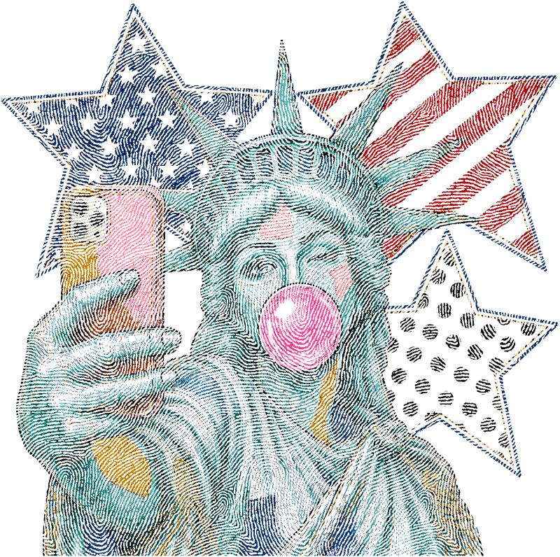 Miss Liberty's Glam Selfie- DTF Transfer