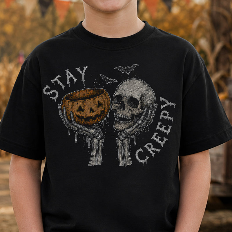 Stay Creepy, Skull & Pumpkin -  DTF Transfer