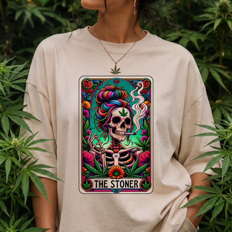 The Stoner Sugar Skull Tarot Card - DTF Transfer