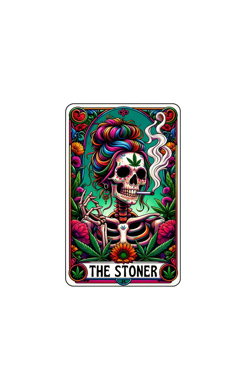 The Stoner Sugar Skull Tarot Card - DTF Transfer