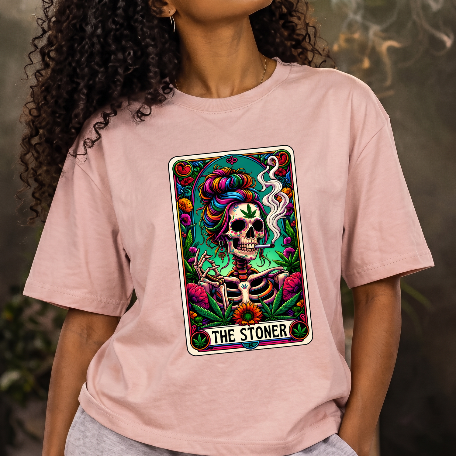 The Stoner Sugar Skull Tarot Card - DTF Transfer