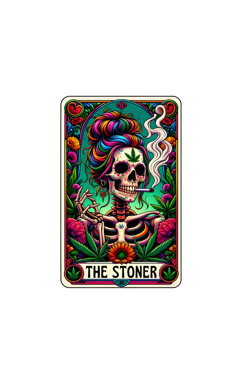 The Stoner Sugar Skull Tarot Card - DTF Transfer