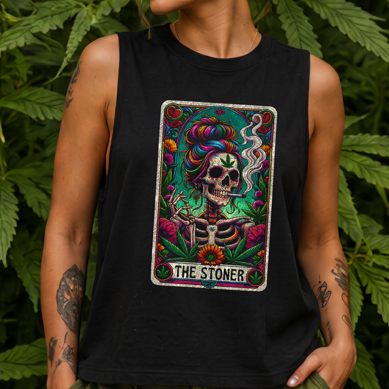The Stoner Sugar Skull Tarot Card - DTF Transfer