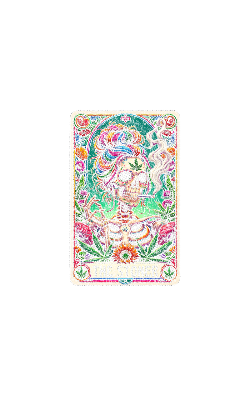 The Stoner Sugar Skull Tarot Card - DTF Transfer