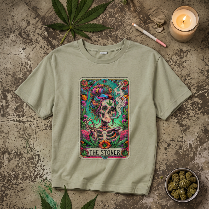The Stoner Sugar Skull Tarot Card - DTF Transfer