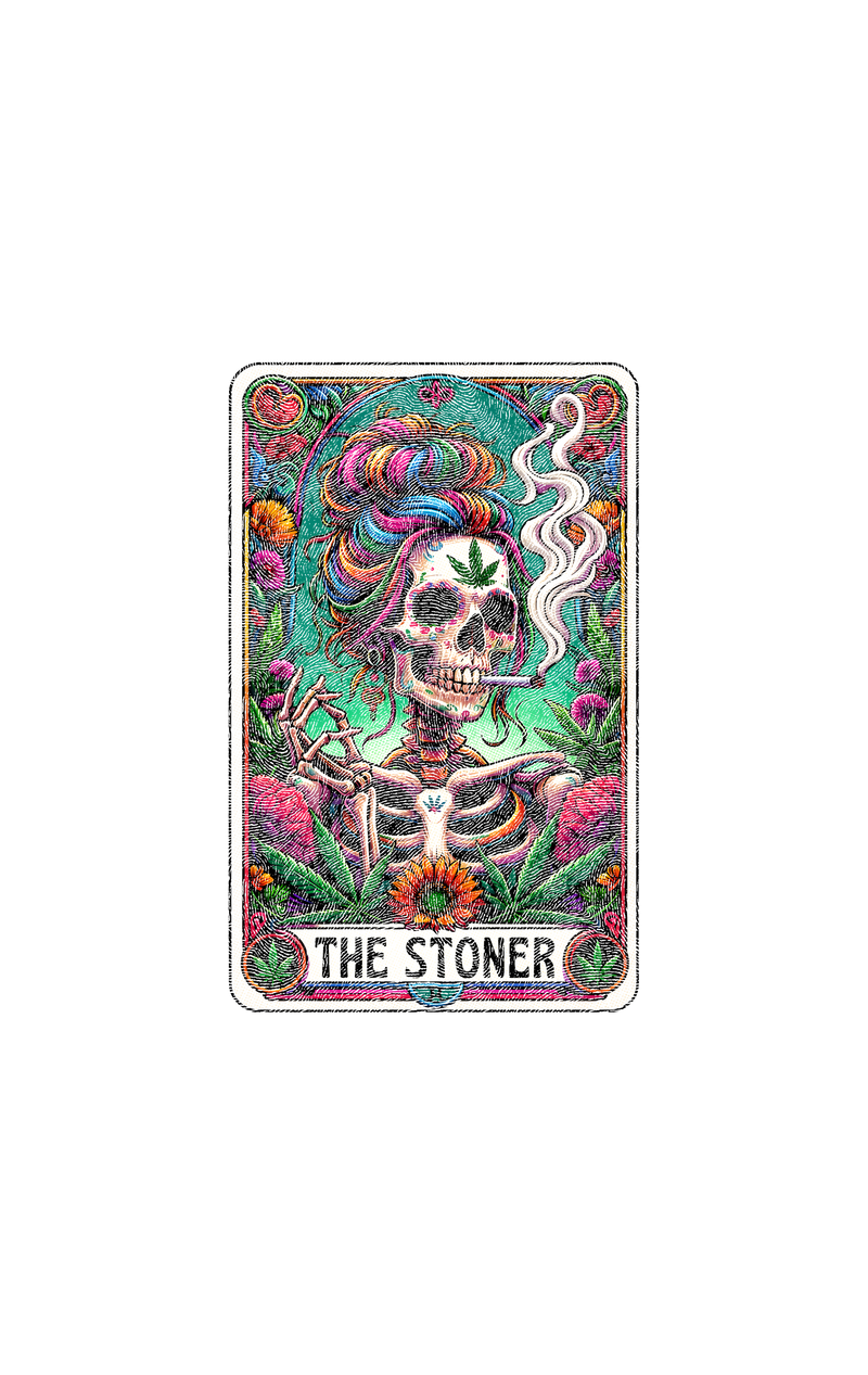The Stoner Sugar Skull Tarot Card - DTF Transfer