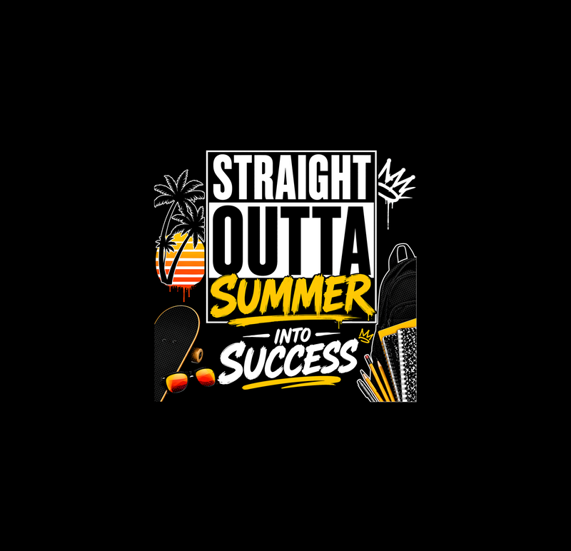 Straight Outta Summer Skater Varsity - DTF Transfer