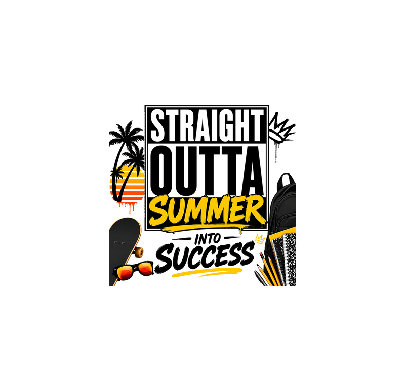 Straight Outta Summer Skater Varsity - DTF Transfer