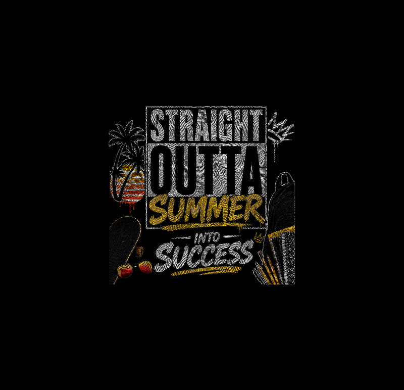Straight Outta Summer Skater Varsity - DTF Transfer