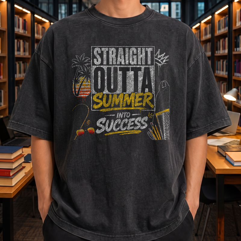 Straight Outta Summer Skater Varsity - DTF Transfer