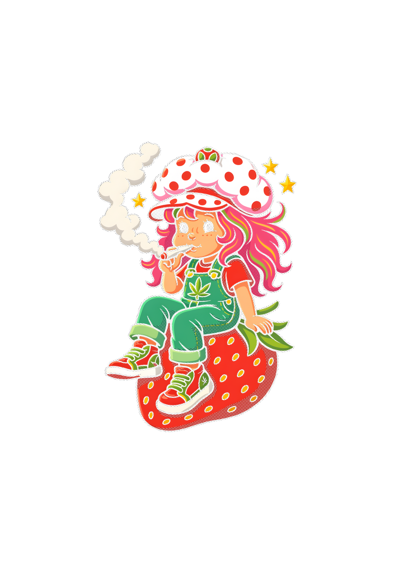 Strawberry Sweetness Retro Cartoon - DTF Transfer