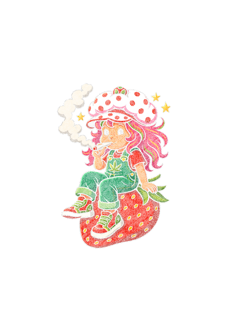 Strawberry Sweetness Retro Cartoon - DTF Transfer