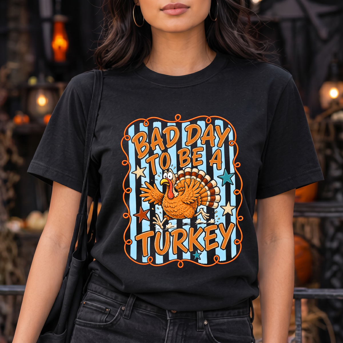 Striped Sarcastic Thanksgiving DTF Transfer