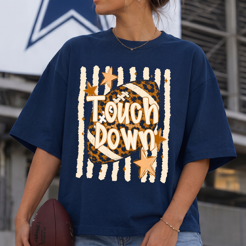 Leopard Football & Striped Star - DTF Transfer