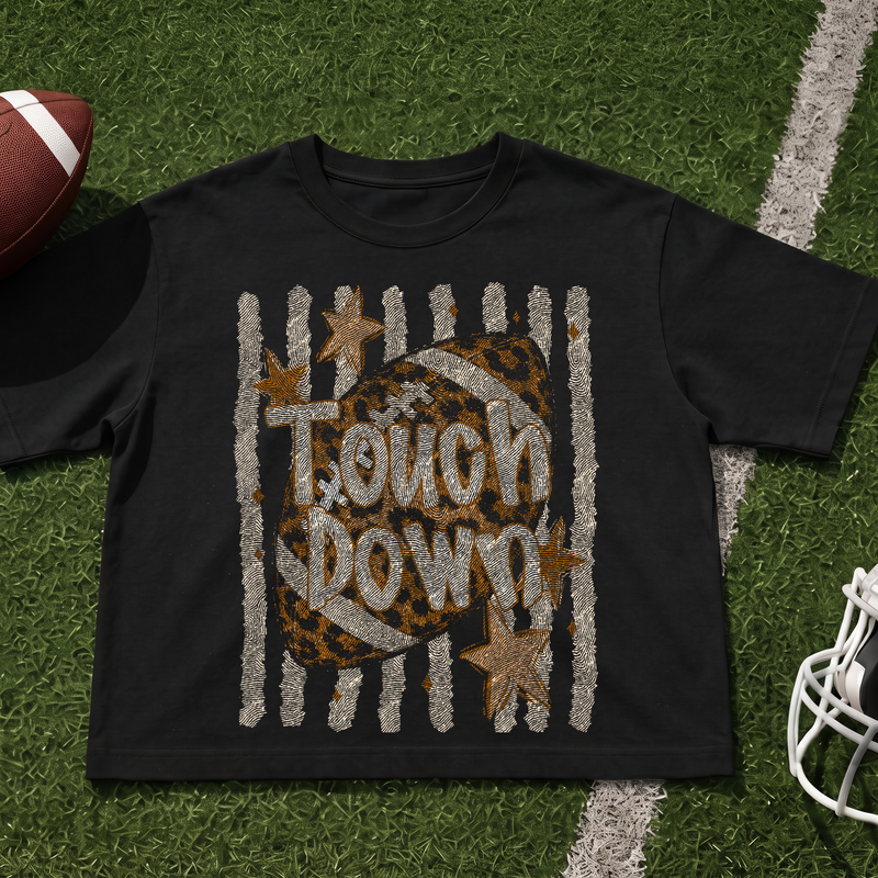 Leopard Football & Striped Star - DTF Transfer