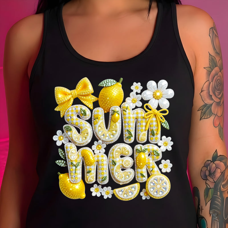 Faux Rhinestone - Lemon Summertime - DTF Transfer
