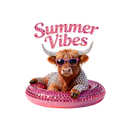Faux Rhinestone Poolside Highland - DTF Transfer