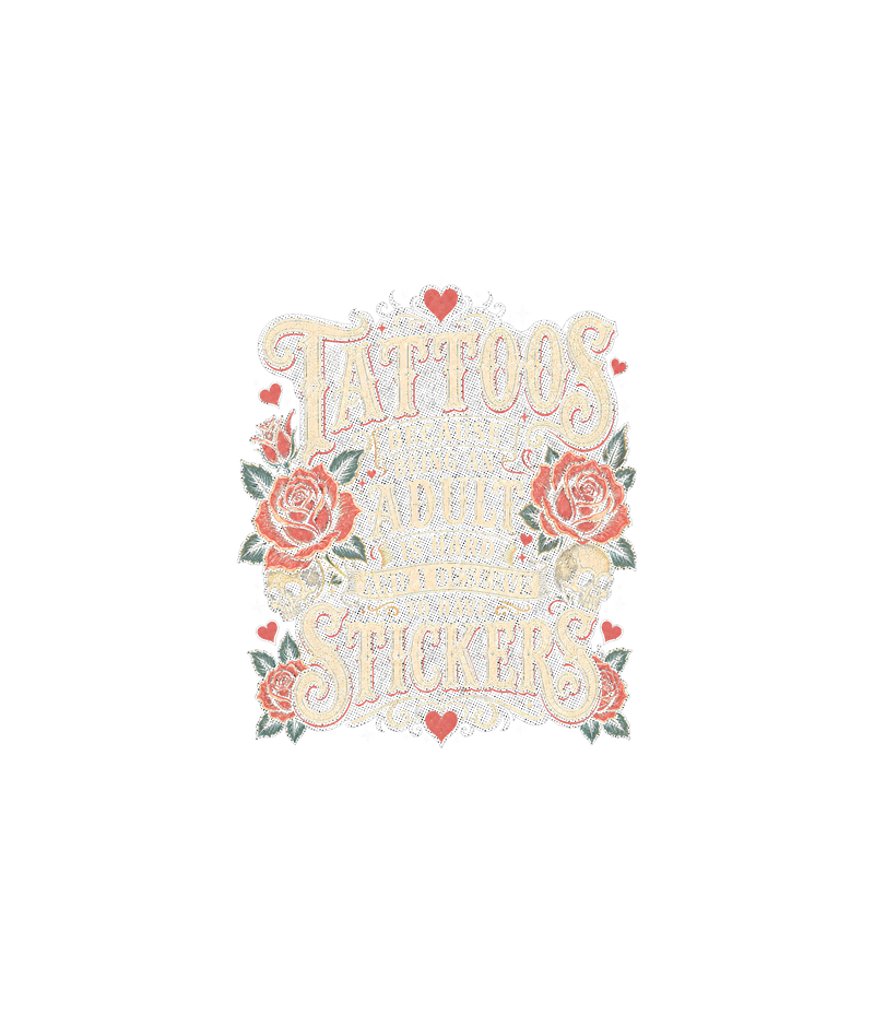 Vintage Tattooed Adult Stickers DTF Transfer