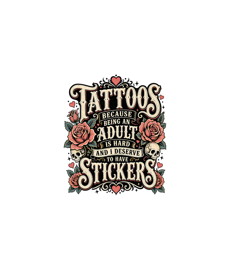 Vintage Tattooed Adult Stickers DTF Transfer