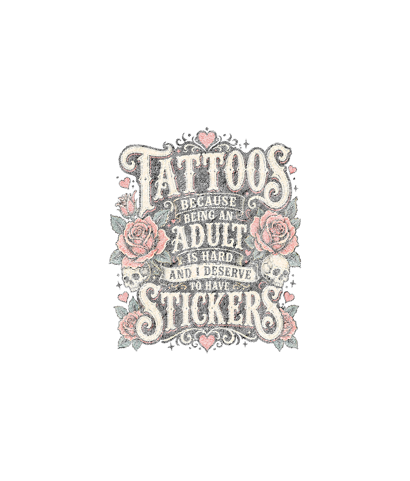 Vintage Tattooed Adult Stickers DTF Transfer