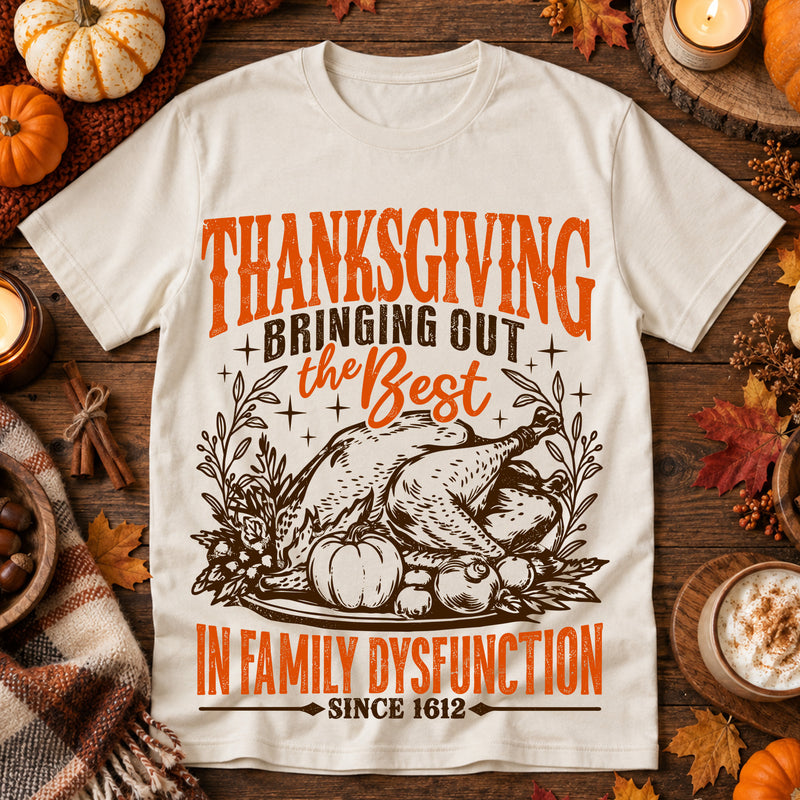Sarcastic Thanksgiving Family Dysfunction - DTF Transfer