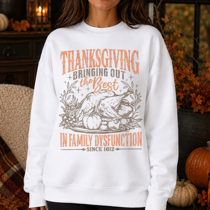 Sarcastic Thanksgiving Family Dysfunction - DTF Transfer