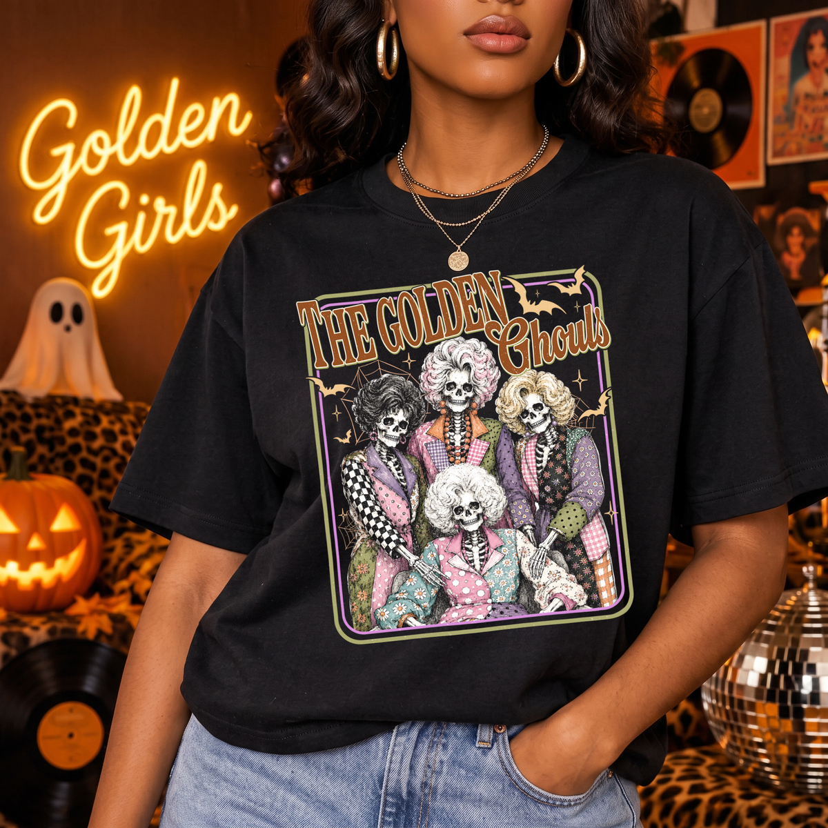 Retro Skeleton Squad Halloween DTF Transfer