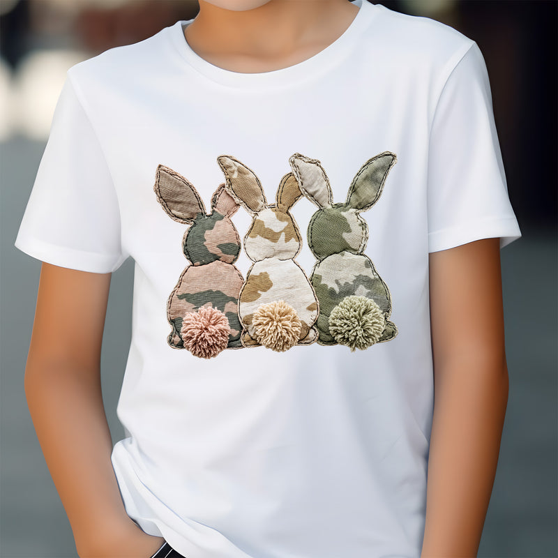 Triple Stitched Camo Bunnies - DTF Transfer