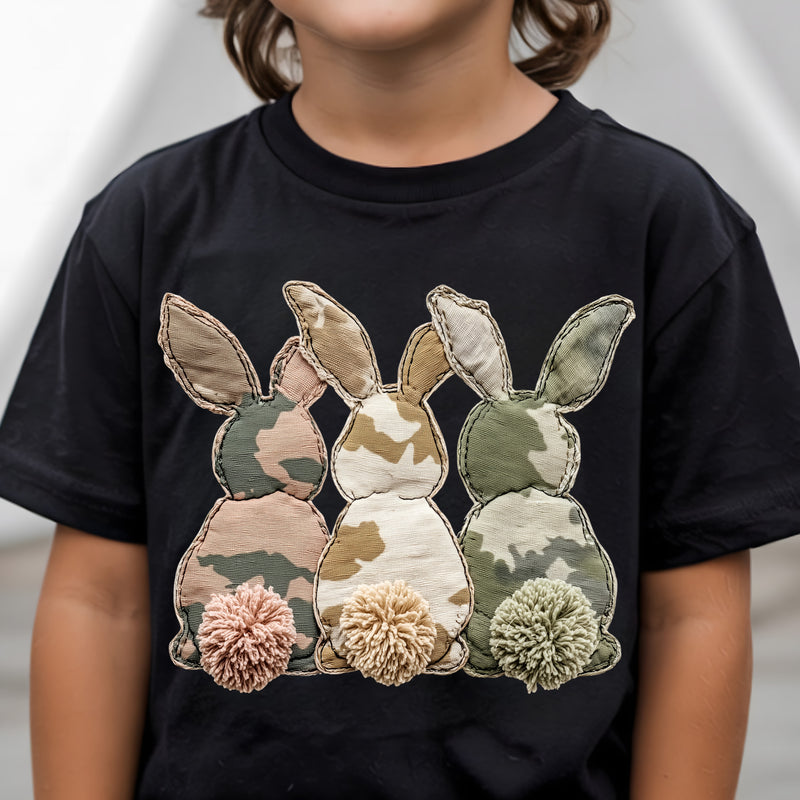 Triple Stitched Camo Bunnies - DTF Transfer